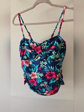 Croft & Barrow Tropical Floral Tankini Top Size 14